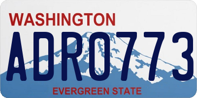 WA license plate ADR0773