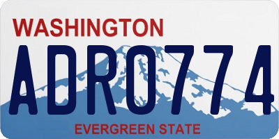 WA license plate ADR0774