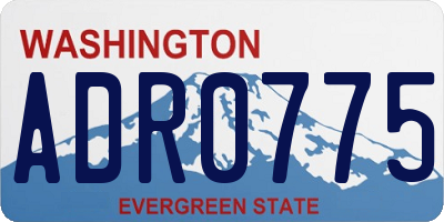 WA license plate ADR0775