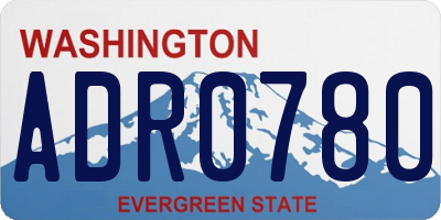 WA license plate ADR0780