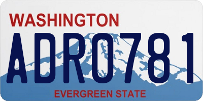 WA license plate ADR0781