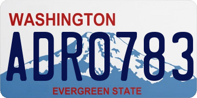 WA license plate ADR0783