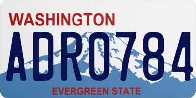 WA license plate ADR0784