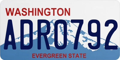 WA license plate ADR0792