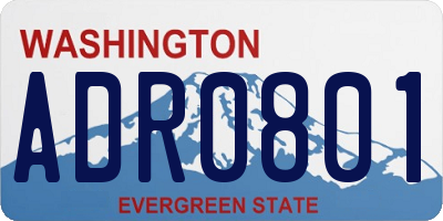 WA license plate ADR0801