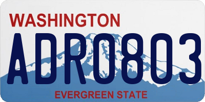 WA license plate ADR0803
