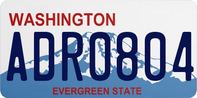 WA license plate ADR0804