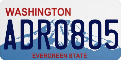 WA license plate ADR0805