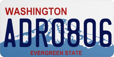WA license plate ADR0806