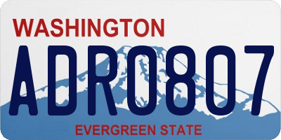 WA license plate ADR0807