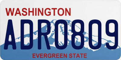 WA license plate ADR0809