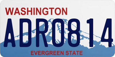 WA license plate ADR0814