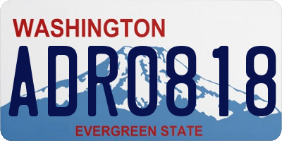 WA license plate ADR0818