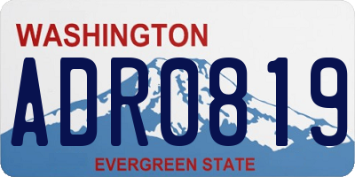 WA license plate ADR0819