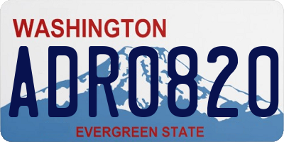 WA license plate ADR0820