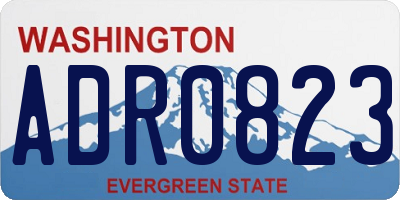 WA license plate ADR0823