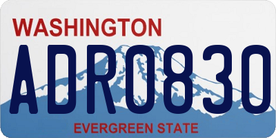 WA license plate ADR0830