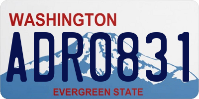 WA license plate ADR0831