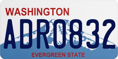 WA license plate ADR0832