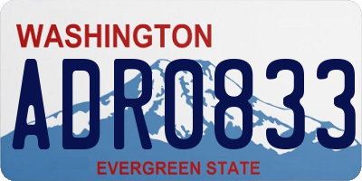 WA license plate ADR0833
