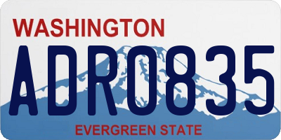 WA license plate ADR0835