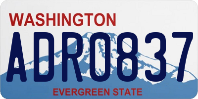 WA license plate ADR0837