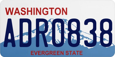 WA license plate ADR0838