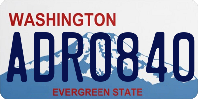 WA license plate ADR0840