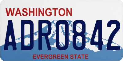 WA license plate ADR0842
