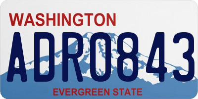 WA license plate ADR0843