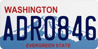 WA license plate ADR0846