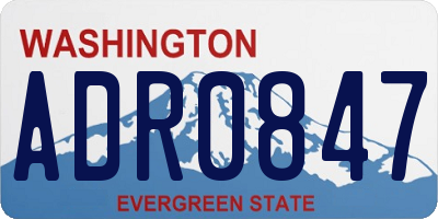 WA license plate ADR0847