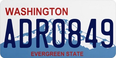 WA license plate ADR0849