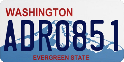 WA license plate ADR0851