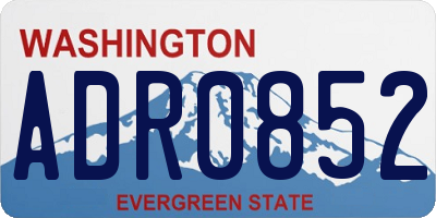 WA license plate ADR0852