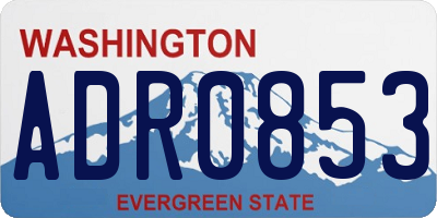 WA license plate ADR0853