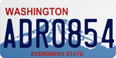 WA license plate ADR0854