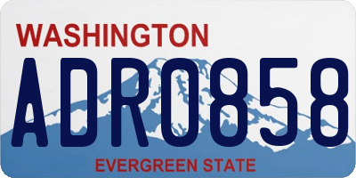 WA license plate ADR0858