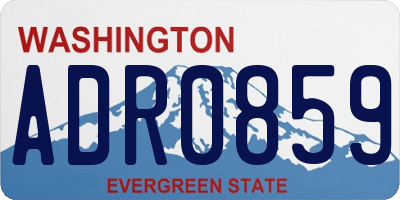 WA license plate ADR0859