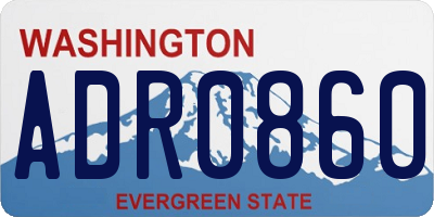 WA license plate ADR0860