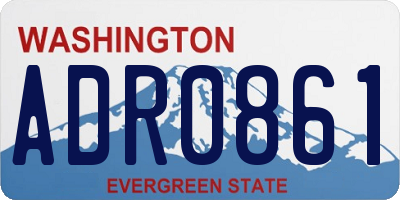 WA license plate ADR0861