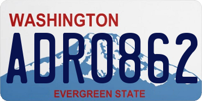 WA license plate ADR0862