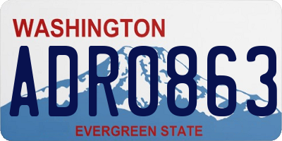 WA license plate ADR0863