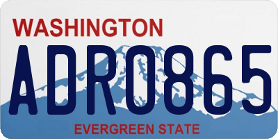 WA license plate ADR0865