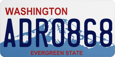 WA license plate ADR0868
