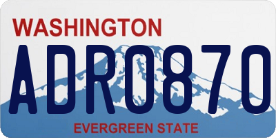 WA license plate ADR0870