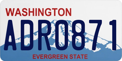 WA license plate ADR0871
