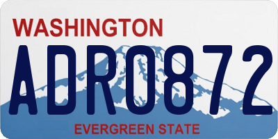 WA license plate ADR0872