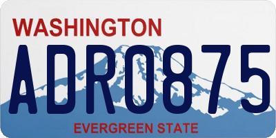 WA license plate ADR0875