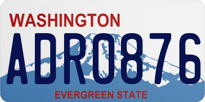 WA license plate ADR0876